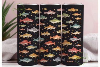 Vintage Fish 20oz Tumbler Wrap Sublimation PixelChick 