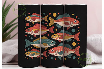 Vintage Fish 20oz Tumbler Wrap Sublimation PixelChick 