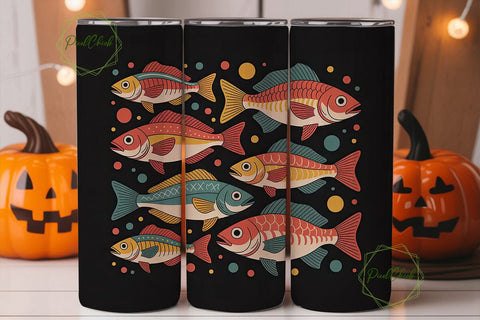 Vintage Fish 20oz Tumbler Wrap Sublimation PixelChick 