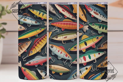Vintage Fishing Lures 20oz Tumbler Sublimation sassyprint 