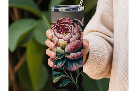 Vintage Floral 20oz Tumbler Wrap Sublimation DesignSVG 
