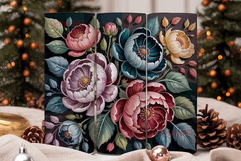 Vintage Floral 20oz Tumbler Wrap Sublimation DesignSVG 