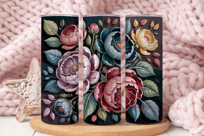 Vintage Floral 20oz Tumbler Wrap Sublimation DesignSVG 