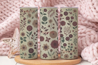 Vintage Floral 20oz Tumbler Wrap Sublimation DesignSVG 