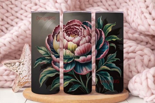 Vintage Floral 20oz Tumbler Wrap Sublimation DesignSVG 