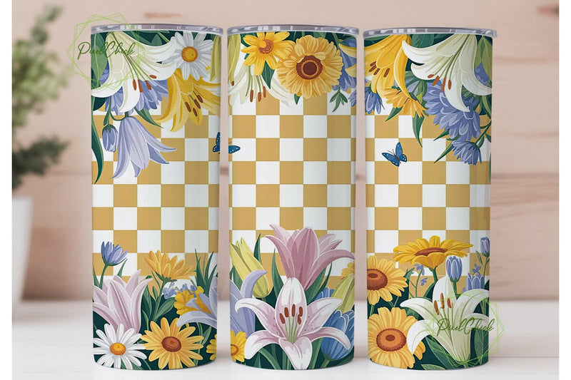 Vintage Floral 20oz Tumbler Wrap Sublimation PixelChick 