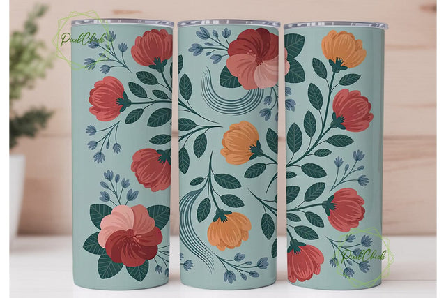 Vintage Floral 20oz Tumbler Wrap Sublimation PixelChick 