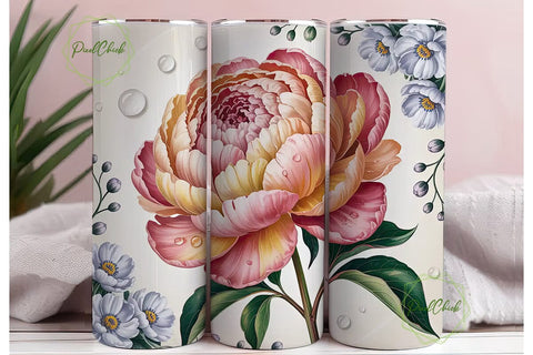 Vintage Floral 20oz Tumbler Wrap Sublimation PixelChick 