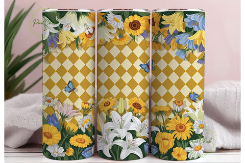 Vintage Floral 20oz Tumbler Wrap Sublimation PixelChick 