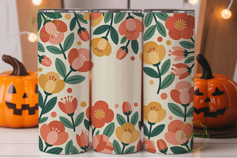 Vintage Floral 20oz Tumbler Wrap Sublimation PixelChick 