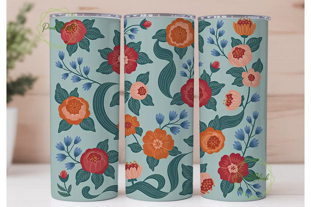 Vintage Floral 20oz Tumbler Wrap Sublimation PixelChick 