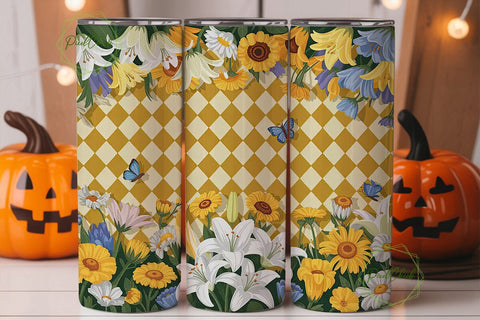 Vintage Floral 20oz Tumbler Wrap Sublimation PixelChick 