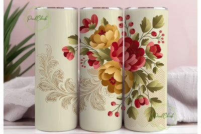 Vintage Floral 20oz Tumbler Wrap Sublimation PixelChick 