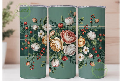 Vintage Floral 20oz Tumbler Wrap Sublimation PixelChick 