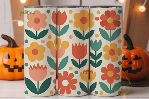 Vintage Floral 20oz Tumbler Wrap Sublimation PixelChick 