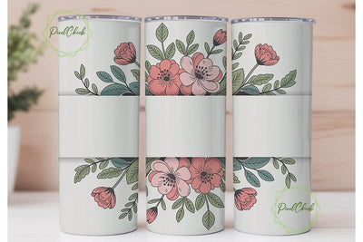 Vintage Floral 20oz Tumbler Wrap Sublimation PixelChick 