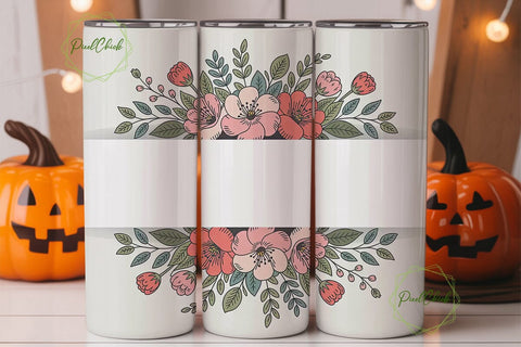 Vintage Floral 20oz Tumbler Wrap Sublimation PixelChick 