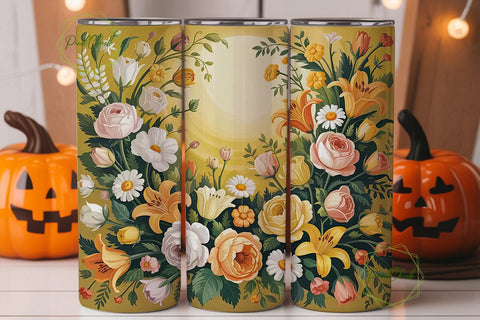 Vintage Floral 20oz Tumbler Wrap Sublimation PixelChick 