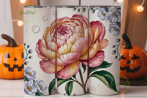 Vintage Floral 20oz Tumbler Wrap Sublimation PixelChick 