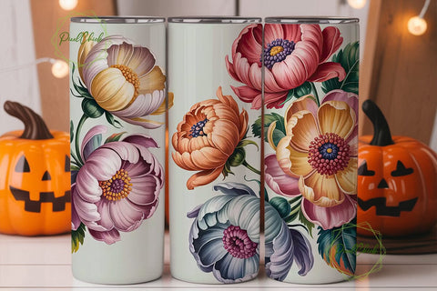 Vintage Floral 20oz Tumbler Wrap Sublimation PixelChick 