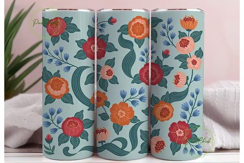 Vintage Floral 20oz Tumbler Wrap Sublimation PixelChick 