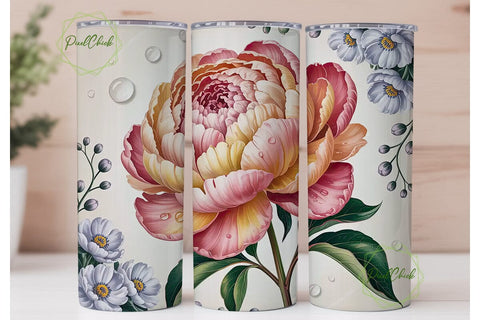 Vintage Floral 20oz Tumbler Wrap Sublimation PixelChick 