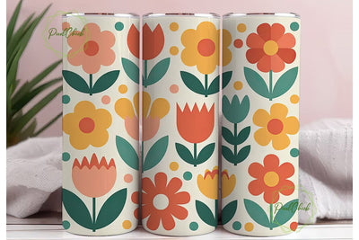 Vintage Floral 20oz Tumbler Wrap Sublimation PixelChick 
