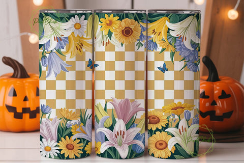 Vintage Floral 20oz Tumbler Wrap Sublimation PixelChick 