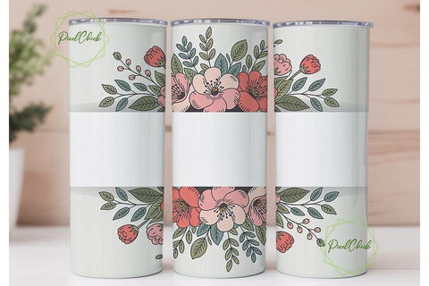 Vintage Floral 20oz Tumbler Wrap Sublimation PixelChick 