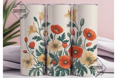 Vintage Floral 20oz Tumbler Wrap Sublimation sassyprint 