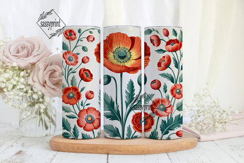Vintage Floral 20oz Tumbler Wrap Sublimation sassyprint 