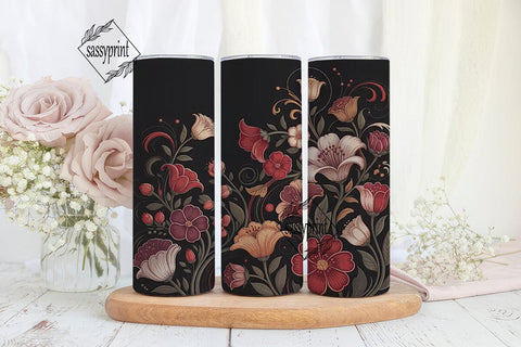 Vintage Floral 20oz Tumbler Wrap Sublimation sassyprint 