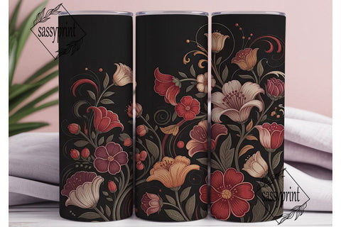 Vintage Floral 20oz Tumbler Wrap Sublimation sassyprint 