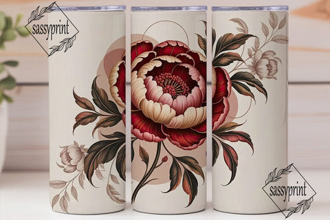Vintage Floral 20oz Tumbler Wrap Sublimation sassyprint 