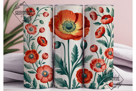 Vintage Floral 20oz Tumbler Wrap Sublimation sassyprint 