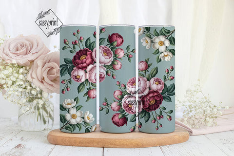Vintage Floral 20oz Tumbler Wrap Sublimation sassyprint 
