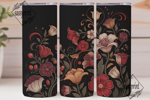 Vintage Floral 20oz Tumbler Wrap Sublimation sassyprint 
