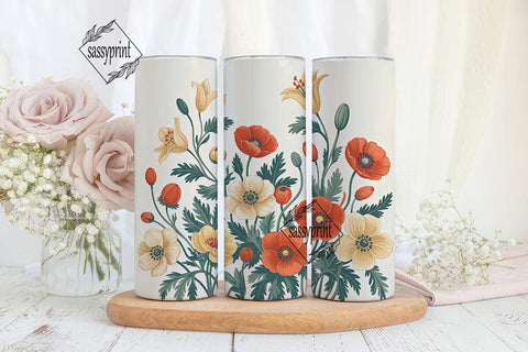 Vintage Floral 20oz Tumbler Wrap Sublimation sassyprint 