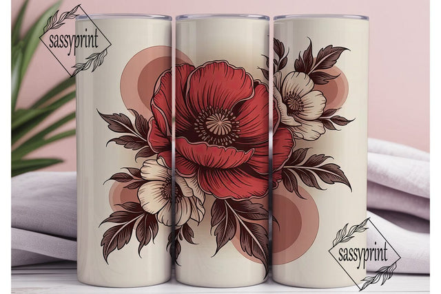 Vintage Floral 20oz Tumbler Wrap Sublimation sassyprint 
