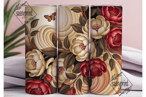 Vintage Floral 20oz Tumbler Wrap Sublimation sassyprint 