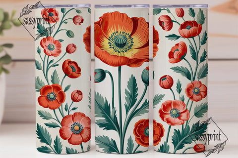 Vintage Floral 20oz Tumbler Wrap Sublimation sassyprint 