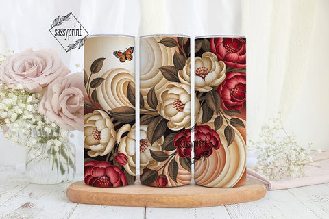Vintage Floral 20oz Tumbler Wrap Sublimation sassyprint 
