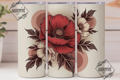 Vintage Floral 20oz Tumbler Wrap Sublimation sassyprint 
