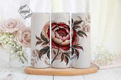 Vintage Floral 20oz Tumbler Wrap Sublimation sassyprint 