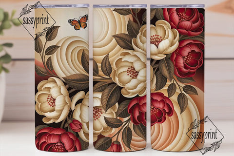 Vintage Floral 20oz Tumbler Wrap Sublimation sassyprint 