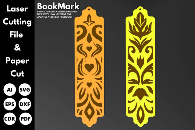 Vintage floral Bookmark | laser cut file | svg paper cut | cricut | glowforge file SVG tofigh4lang 