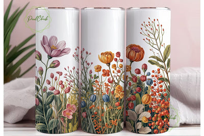Vintage Floral Botanical 20oz Tumbler Sublimation PixelChick 