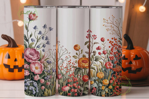 Vintage Floral Botanical 20oz Tumbler Sublimation PixelChick 
