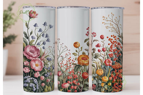 Vintage Floral Botanical 20oz Tumbler Sublimation PixelChick 