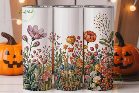 Vintage Floral Botanical 20oz Tumbler Sublimation PixelChick 